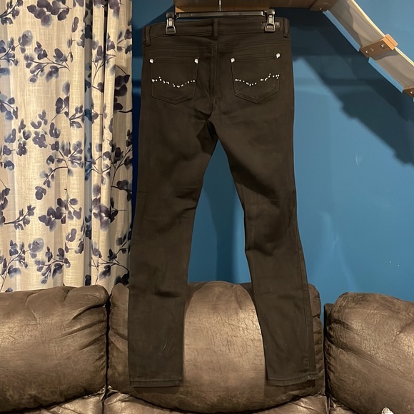Black ripped jeans with rhinestone - Picture 2 of 4